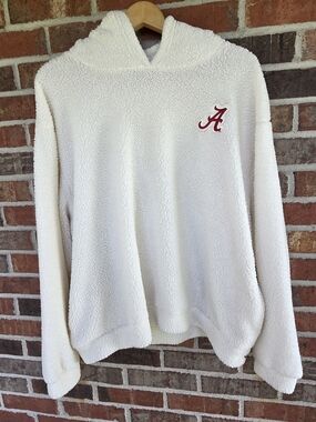 Cream Sherpa Hoodie Crimson Alabama- Women's Hoodie Sweatshirt 2XL NCAA